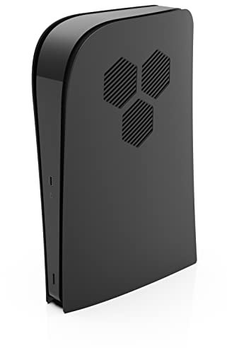 Foamy Lizard StealthPlates PS5 Cooling Vent Faceplate for The Playstation 5 Console, Replacement Shell Accessories, Protective High Strength ABS, Vents, Precision Fit (Black Hex - Digital Edition)