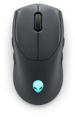 Alienware AW720M Tri-Mode Wireless Gaming Mouse - 2.4GHz Wireless, Bluetooth 5.1, 26,000 DPI, 8-Fully Programmable Buttons, Magnetic Snap Charging Adapter USB-A to USB-C Cable - Dark Side of The Moon