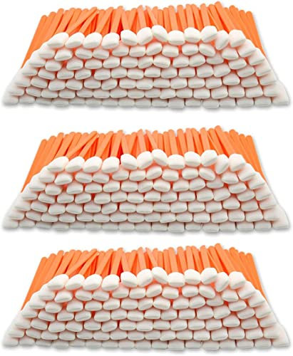 300 PCS Reinigung Schwamm Lang Steril, für Tintenstrahl Druckkopfreiniger, Kamera, Linsen Reinigung,Optische Ausrüstung, Orange