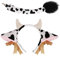 XEPST Kuh Kostüm Set, Cattle Stirnband Kuh Ohr Stirnband mit Glocken, Plüsch Schwanz für Tier Cosplay Haarband Kuh Kostüm Zubehör Tier Thema Geburtstag Halloween Kostüm Kostüm Kostüm Party Zubehör