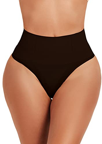 JELLYOGA Seamless Thong Shapewear for Women Tummy Control Body Shaper Panties Girdle High Waist Shaping Underwear (#01 Black, 3XL)
