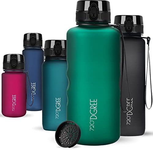 720°DGREE Gourde 2l “uberBottle“ +Tamis à Fruits, softTouch - Sans BPA, Anti-fuite - Bouteille d'Eau XXL - Water bottle, Bidon idéale pour Sport, Gym, Randonnée, Camping, Université, Yoga, Travail