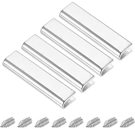 sourcing map 4Stk. Gürtelschnalle Endspitze Zinklegierung Reißverschluss Clip Strap Endkappen für Leder Nähen Dekoration DIY Zubehör (1.53 Zoll Chrom)
