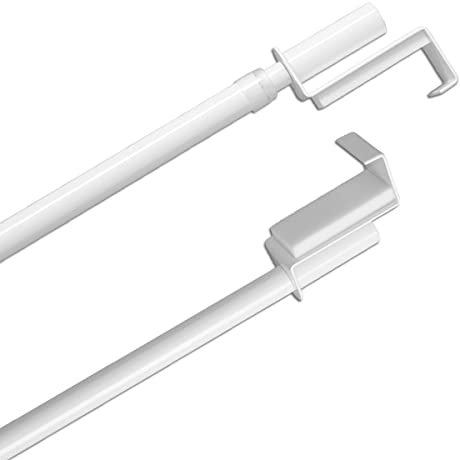 Spannstange Gardinenstange Nenette in weiß Spannfix-Stange ausziehbar mit Endstück Zylinder Durchmesser 9 mm, Länge 90-130 cm