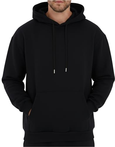COMEOR Hoodie Herren Kapuzenpullover Sweatshirts (Schwarz 4XL)
