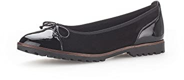 Gabor Damen Klassische Ballerinas, Frauen Flats,Abendschuhe,Slip-ons,klassisch elegant,Schleife,Ballerinen,Pumps,schwarz (Cognac),35 EU / 2.5 UK