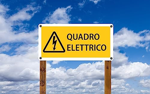 Phonecasing Cartello Segnale di Pericolo Elettrico 3 mm Alluminio Composito (29 cm x14,5 cm, quadro elettrico)