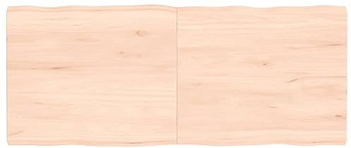 vidaXL Tischplatte, Holzplatte für Tisch Esstisch Couchtisch, Massivholzplatte Handgefertigt mit Baumkante, Ersatztischplatte Scharnierdesign, 120x50x(2-4) cm Massivholz Unbehandelt