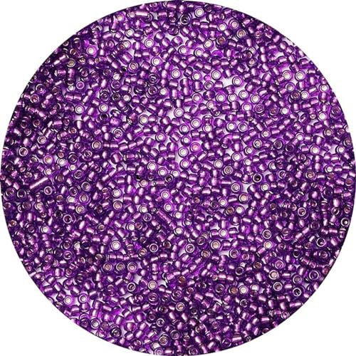 2mm Lila Perlen für Freundschaft Armband Machen, 12500 Stücke 12/0 Kleine Glasperlen Rocailles Perlen für Ohrring Armbänder Halskette Schmuckherstellung, Perlen zum Auffädeln