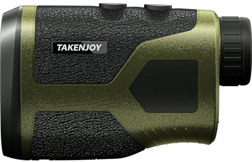 TAKENJOY HM7 Hunting Rangefinder, 1200Yards Laser rangefinder for Hunting, Red LCD Display with 7X Magnification, Speed Mode, Rechargeable, Lightweight, Waterproof, Carrying Case