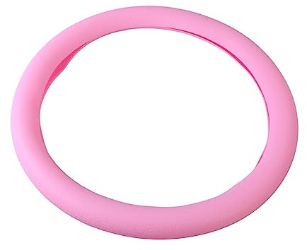 VINTORKY 32 Cm Pink Silicone Steering Wheel Cover Anti-slip Car Wheel Protector Sleeve for Vehicle Interior
