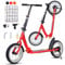Kinderroller Scooter Tretroller Cityroller Kinder Roller Kickboard Luftreifen 31cm New Gen, Kick Scooter Luftreifen Höhenverstellbar Stylisher Tretroller für Kinder und Jugendliche,Rot