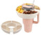 Silicone Snack Bowl Compatible with Stanley 40 Oz, White Stanley Cup Snack Tray, Fits Stanlely Cup 1.0/2.0, Reusable Storage Top Ring Candy Tray with 4 Compartments for Stanley Cups Accessories