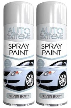SDMAX All Purpose Silver Body Spray Paint, Matt Finish, Suitable for Wood, Metal, Plastic, and, Glass Surface, Fast Drying, Interior and Exterior Usage, 250ML (2 Pcs)
