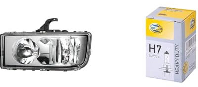 Halogen-Hauptscheinwerfer - für u.a. Mercedes-Benz Axor II - ECE - für Linksverkehr - links & Halogen-Glühlampe - H7 - Heavy Duty - 24V