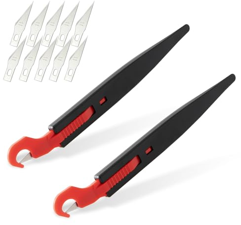 Gomake Couteau de découpe de précision pour film de vinyle - Outil de coupe de sécurité automobile pour emballage de voiture, teinture de fenêtre, décalcomanies, panneaux, film d'emballage et autres