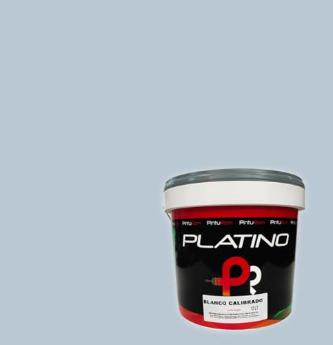 Pintura de interior colores Platino Color, Alto rendimiento 8-12 m²/l., excelente cubrición y lavabilidad, protección antimoho. (GRIS AZULADO, 4 Litros)