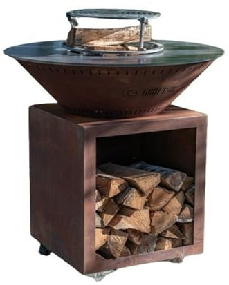 Set Brasero Printemps - CLASSIQUE Double Cuve Corten - 103 cm - Design robuste et esthétique pour un jardin moderne