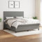 Willood Boxspringbett mit Matratze Dunkelgrau 160x200 cm Stoff Schlichtes Design Hohes Kopfteil