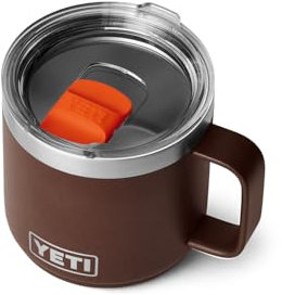 YETI Rambler Tasse empilable isotherme en acier inoxydable avec couvercle MagSlider, 414 ml, Wetlands Brown