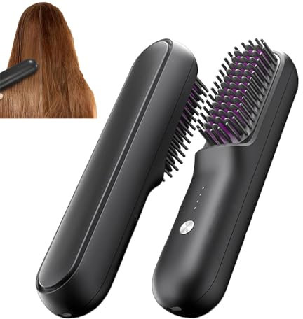 Cordless StraightenerPortable Hair Straightener,Mini ionico Hot Comb Straightener for Women