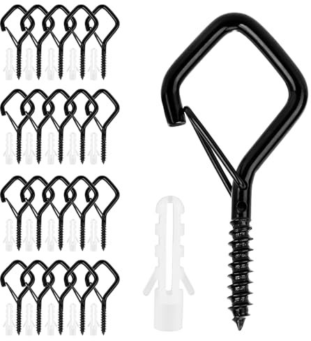 Gancio Muro,Occhielli a Vite,20PCS 2.2x0.98in Nero Ganci Da Soffitto,Ganci a Soffitto a Vite per Decorazioni Artistich,Gancio Avvitabile per Campanelle Lanterne Catene Luminose Decorazioni Natalizie