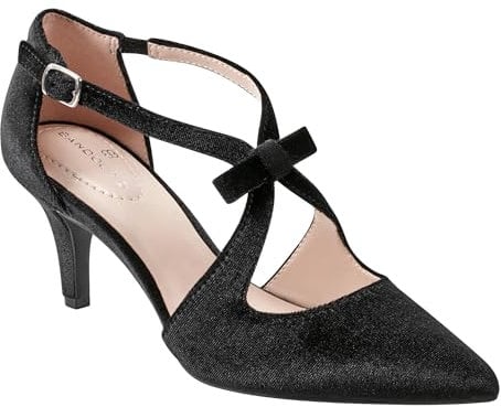 Bandolino Women's Zeffer Pump, Black Velvet 001, 3.5 UK