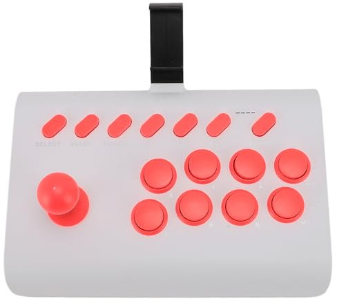 Zunate Controlador de Juego de Lucha Universal Inalámbrico Bluetooth Joystick Stick con Turbo y Macro para para para OS X, para Steam Deck, para NeoGeo (White)