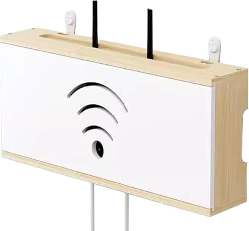 SYLUOQP WiFi-Box-Cover, WLAN-Routing-Aufbewahrungsbox bedeckt perfekt den Fernseher und die Módem-Router-Box, Box Massivholz, Kabelmanagement das Regal,A