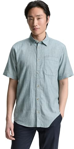 TOM TAILOR Herren Regular Fit Kurzarmhemd aus Baumwolle
