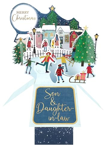 Clever Cubes Pop Up Son & Daughter-in-Law Fun Christmas Card 3D Xmas Card XCU008C