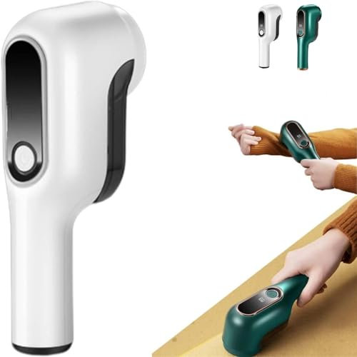 Quitapelusas Scrub Easy, Quitapolvo de Telas, Quitapelusas eléctrico Recargable, Gran Capacidad de Almacenamiento de restos, quitapelusas con Pantalla Digital de Potencia (Blanco)