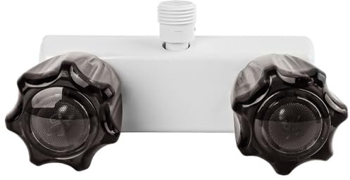 Rv Duscharmatur Camper Dusche Wasserhahn Ersatz – für Wohnmobile, Wohnmobile, Wohnmobile, Innen- und Außendusche mit 2 Griffen, 10,2 cm, Wohnmobil-Duschventil-Umsteller (Rauchgriffe)