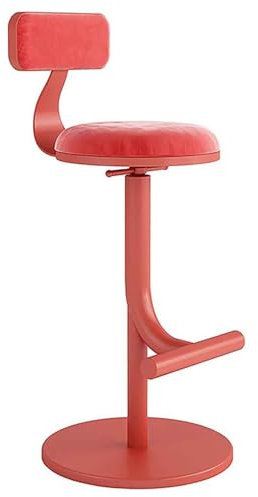 ZCEDZYSW Barhocker mit Thekenhöhe, ergonomischer Samt, Barhocker, Frühstück, hohe Esszimmerhocker für Küche, Insel, Theke, Barhocker, multifunktional, mechanisch, drehbar, Rot, 45–60 cm
