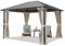 TOOLPORT Gartenpavillon 3x3,65 m mit Stahldach - Hardtop Pavillon mit 4 Seitenteilen und Moskitonetzen in Cream