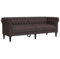 Genérico Wenjingqi 372559 Chesterfield-Sofa, dunkelbraun, Stoff