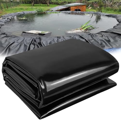 Schwarze Teichfolie, 3 x 7 m, 4 x 6 m, 5 x 8 m, 7 x 10 m, undurchlässige Teichmembran für Koi-Pools, Gartenfischteiche, kleine bis mittelgroße Teiche, Wasserspiele, leicht zu schneiden und zu formen(3