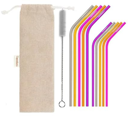 Capeebara - kit décoouverte lot de paille en inox. (12, multicolore)