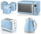 Swan Retro Blue 1.5L 3KW Jug Kettle, 2 Slice Toaster, 800W 20L Digital Microwave and Tea, Coffee & Sugar Canisters. Matching Retro Design Kitchen Set of 6 in Vintage Blue