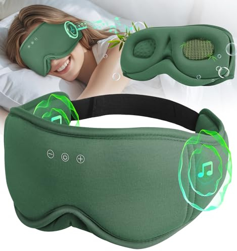 LC-dolida Bluetooth Sleep Mask Headphones Total Blackout for Side Sleeper | Cloud-Like Comfort with 4D Soft Fabric, Elevate Your Sound with HiFi Speakers,15-Hour Battery Life for All-Day Use