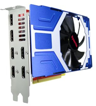 Xynsviu RX 580 8GB GDDR5 6 HDMI 4K 60Hz Multi Monitor Graphics Card | 6 HDMI card for office multi-screen, trading and digital signage; supports up to 3840x2160 60Hz