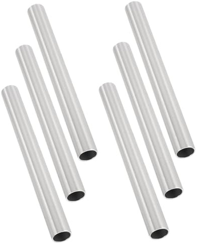 DECHOUS 6 Stück Zeltrohr aus Aluminiumlegierung Zeltstangen Reparaturteil für Camping Zuverlässige Verbindung Silber für Outdoor Reisen