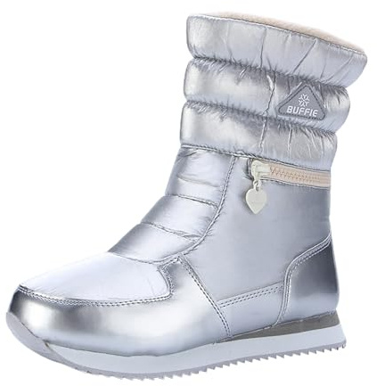 Stivali da Neve Scarpe 2026 Invernali Donna Impermeabili Uomo Giardino Texani Bassi Stivaletti Pelosi (d'Argento,37)