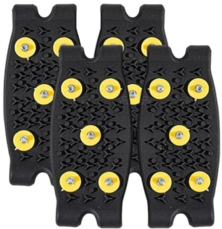 Anti Rutsch Schuhspikes Eisgriffe Für Schuhe Und Stiefel rutschfeste Eiskrallen Mit 5 Zähnige Schuhkrallen Schuhgriffe Schuhspikes Zum Überziehen Für Winter Schnee Wandern(B-2 Paar, One Size)