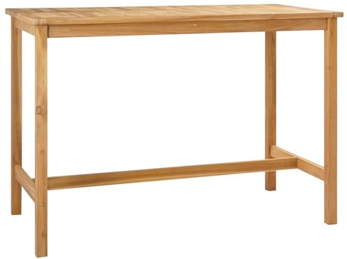 vidaXL Bartisch Natur 150 x 75 x 105 cm Massivholz Teak