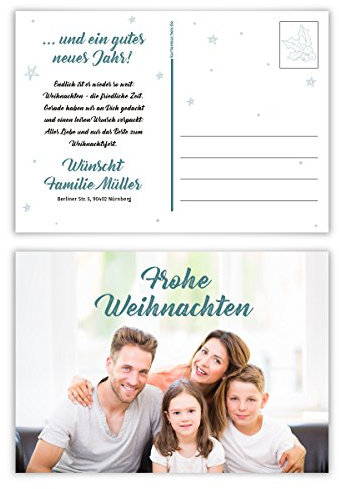 20 x Weihnachtskarten Familien Grußkarten Weihnachten - Foto Postkarte