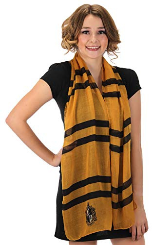 Official Hufflepuff Scarf - Lightweight & Comfortable Hogwarts House Accessory - Gift for Harry Potter Fans