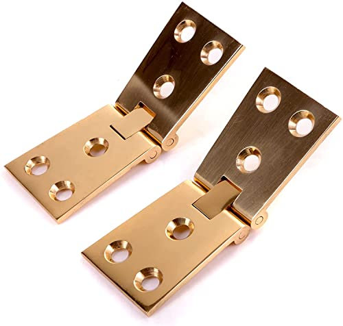 Dzina Counter Flap Hinges – Polished Brass, 100mm x 32mm x 38mm (Pair of 2)