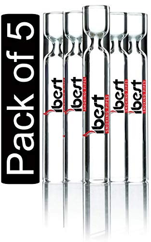 12mm Taster Clear Pack of 5 Tasters Glass Pipes Bat Cigarette Holder Nicotine Free