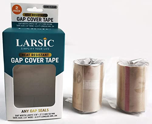 Ofenabdichtungsband 2er-Pack Füllspalt mit Anti-Flamm-Klebeband, Ofenabdeckung, Ofenschutz, Gasherd-Spaltfüller, ideal für Waschmaschine, Trockner, Lebensmittel, Schmutz 2.5X78 Halbklar